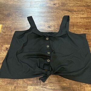 Nordstrom Black Sleeveless Crop Tank Top